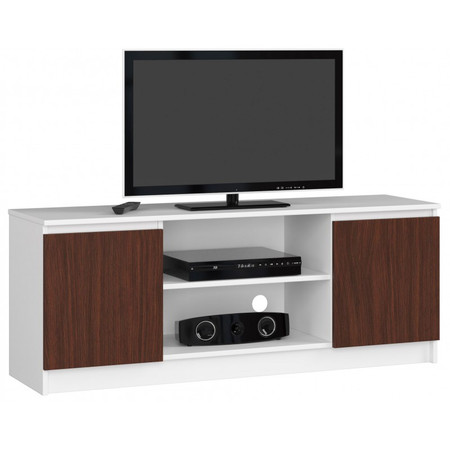 Komoda RTV K140 2D 1PCLP-bílá/wenge