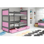 Dětská patrová postel RICO 190x80 cm Bílá Ružové - galerie #6