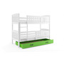 Dětská patrová postel KUBUS s úložným prostorem 80x190 cm - bílá Zelená - galerie #1