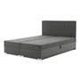 Čalouněná postel GRENLAND s pružinovou matrací 180x200 cm Tmavě šedá